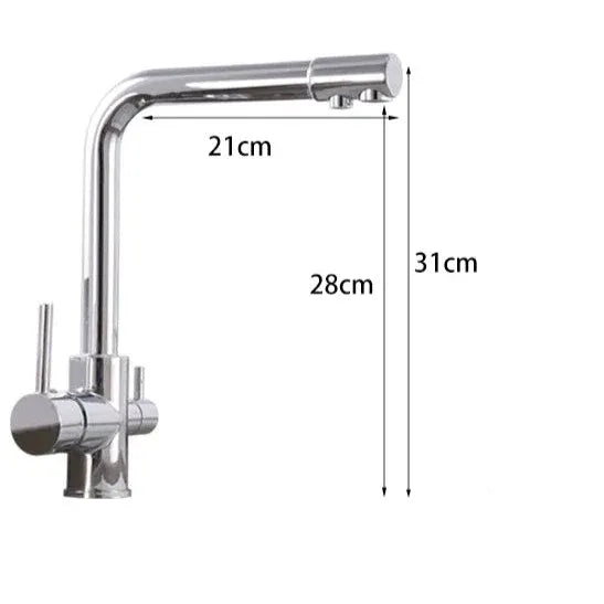 Robinet cuisine purificateur d’eau 3 voies en acier inoxydable