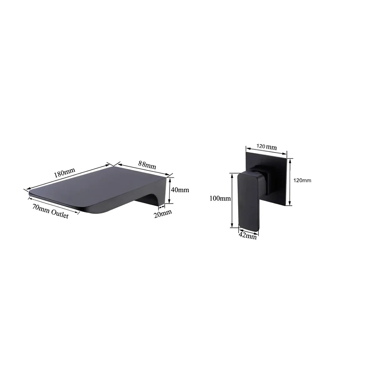Robinet mural encastrable cascade pour lavabo salle de bain