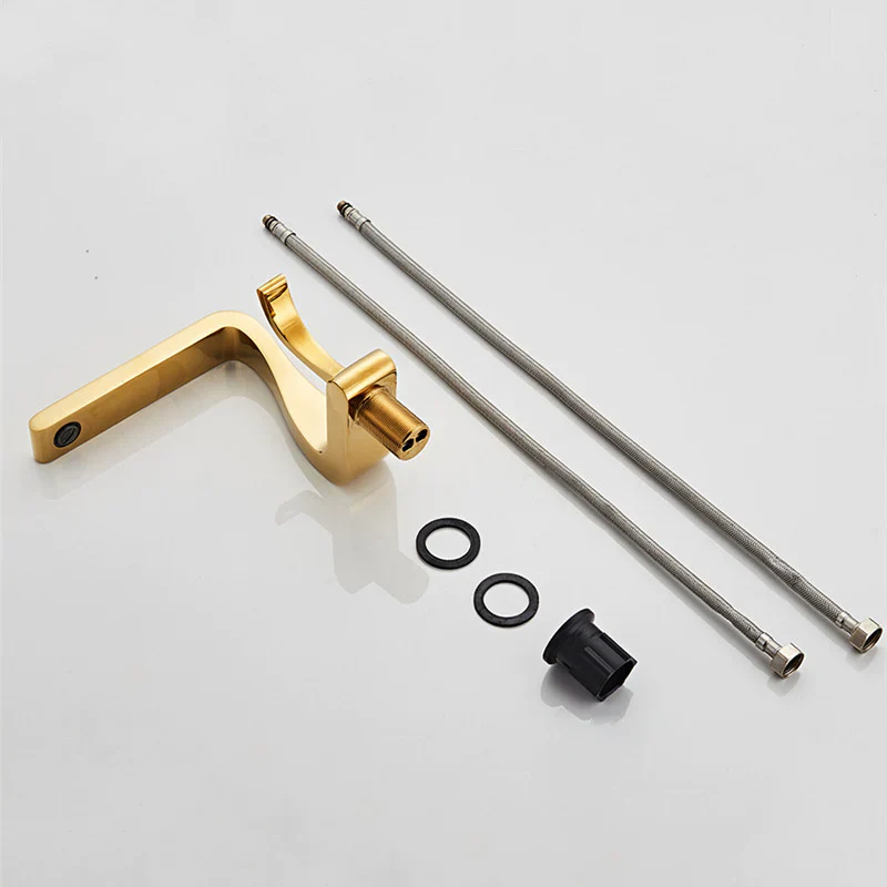 Robinet mitigeur design incurvé pour lavabo de salle de bain