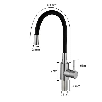 Robinet de cuisine flexible avec mitigeur