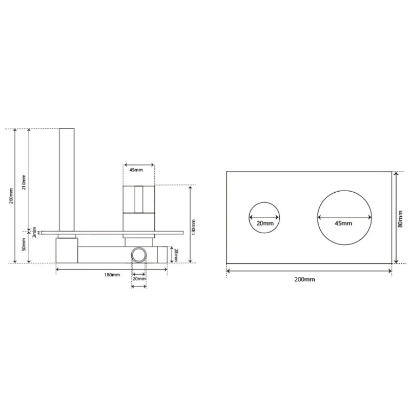 Robinet mural encastrable mitigeur pour salle de bain