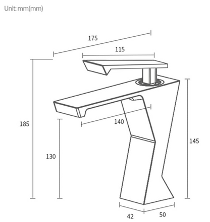 Robinet de lavabo design géométrique mitigeur