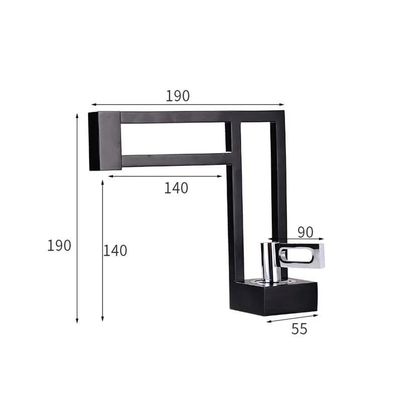 Robinet moderne géométrique pour lavabo de salle de bain