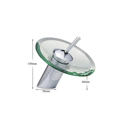 Robinet salle de bain bec rond en verre