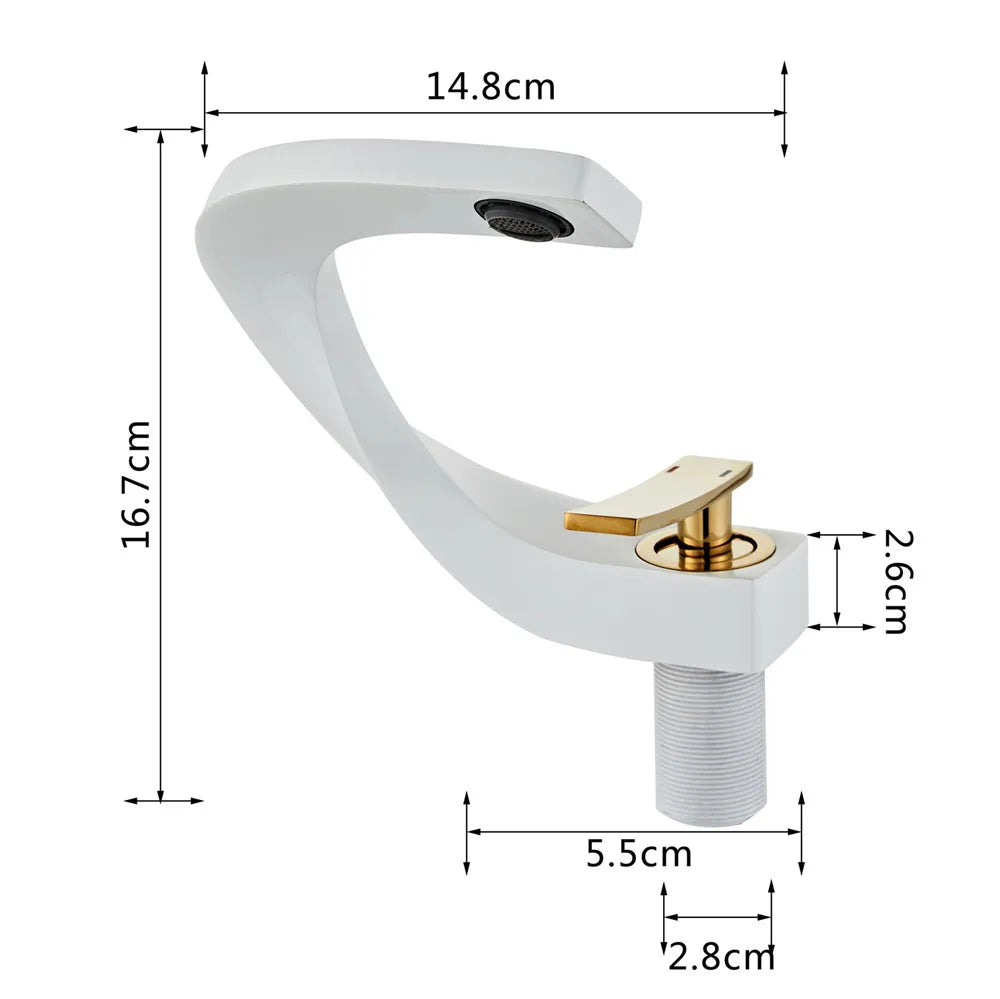 Robinet lavabo salle de bain design cygne