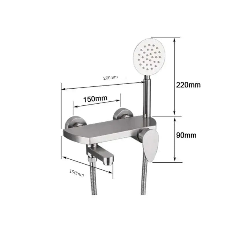 Robinet minimaliste pour baignoire avec douchette