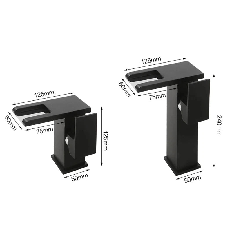 Robinet design cascade LED pour lavabo salle de bain avec température réglable