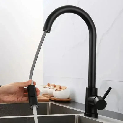 Robinet de cuisine flexible avec douchette minimaliste