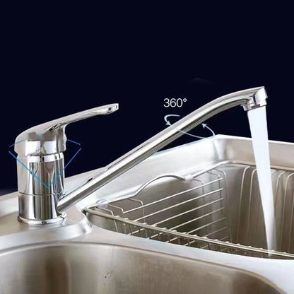 Robinet mitigeur pour évier de cuisine en laiton et acier inoxydable