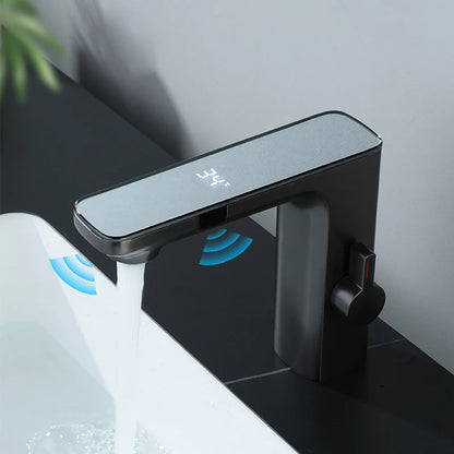 Robinet lavabo tactile avec affichage thermostatique numérique