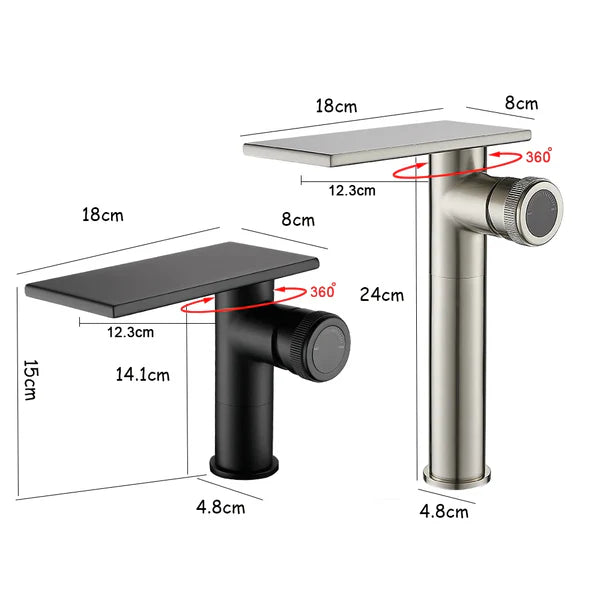 Robinet mitigeur moderne bec plat en laiton