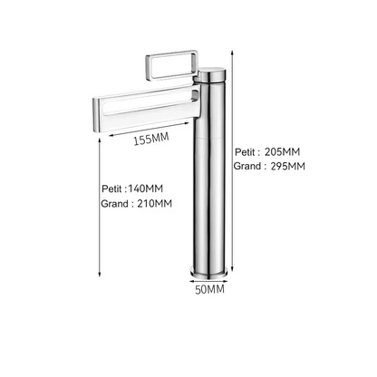 Robinet de salle de bain géométrique en laiton