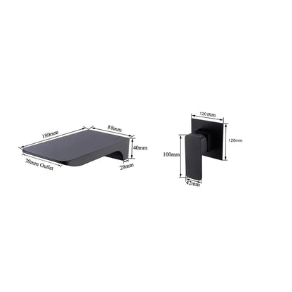 Robinet mural encastrable cascade pour lavabo salle de bain