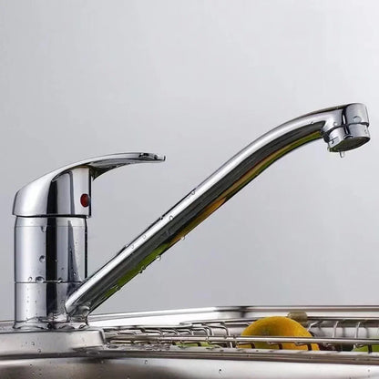 Robinet mitigeur pour évier de cuisine en laiton et acier inoxydable