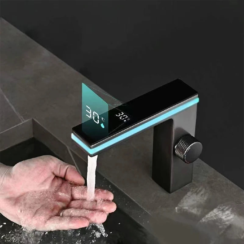 Robinet lavabo tactile avec affichage thermostatique numérique