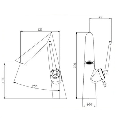 Robinet coudé pour lavabo de salle de bain