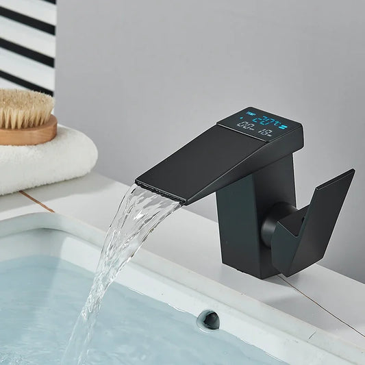 Robinet thermostatique pour lavabo avec affichage numérique