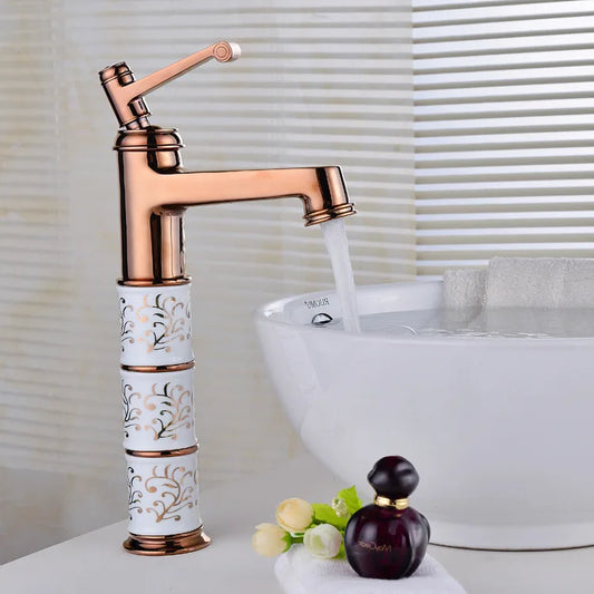 Robinet rétro arabesque pour lavabo de salle de bain