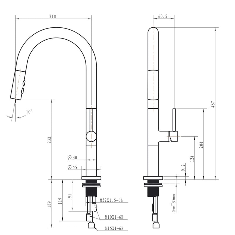 Robinet de cuisine avec douchette extensible