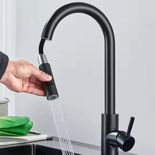 Robinet de cuisine flexible avec douchette minimaliste