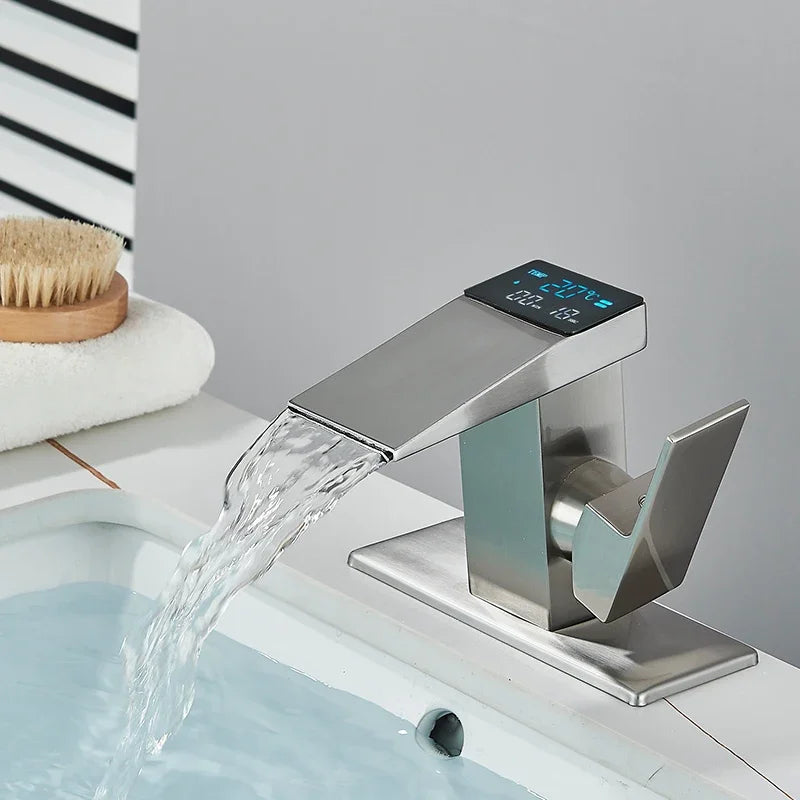 Robinet thermostatique pour lavabo avec affichage numérique