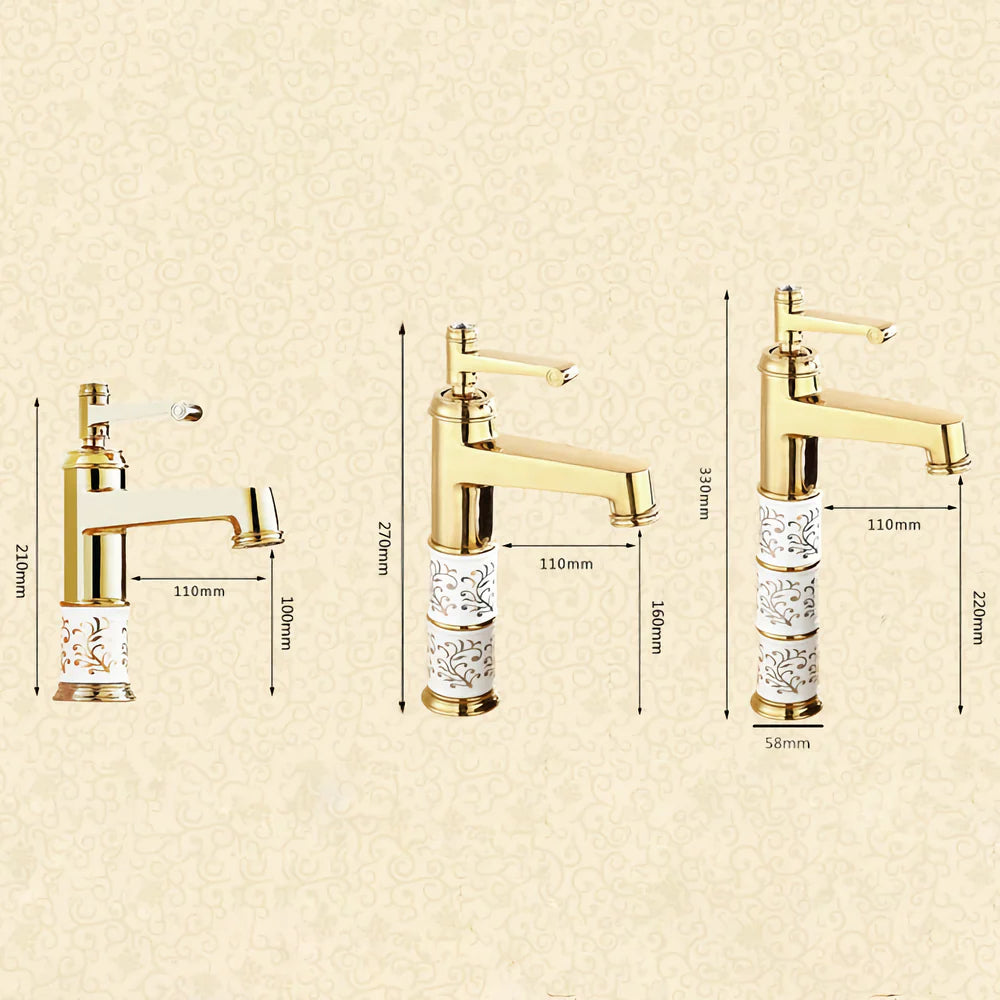 Robinet rétro arabesque pour lavabo de salle de bain