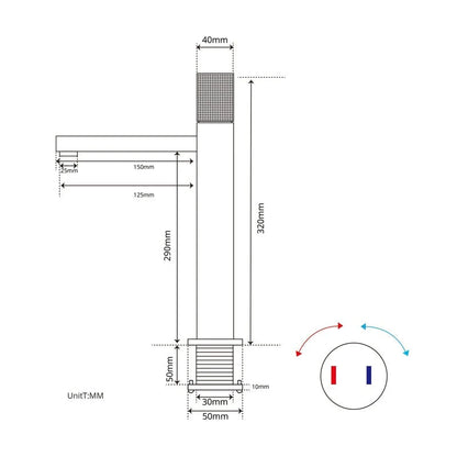 Robinet de lavabo avec poignée ronde travaillée