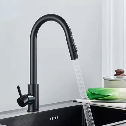 Robinet de cuisine flexible avec douchette minimaliste