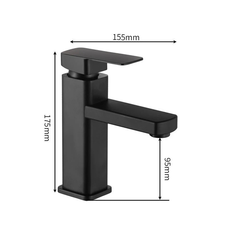 Robinet de lavabo carré en acier inoxydable