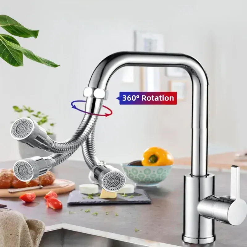 Rallonge de robinet rotative flexible avec aérateur d'eau