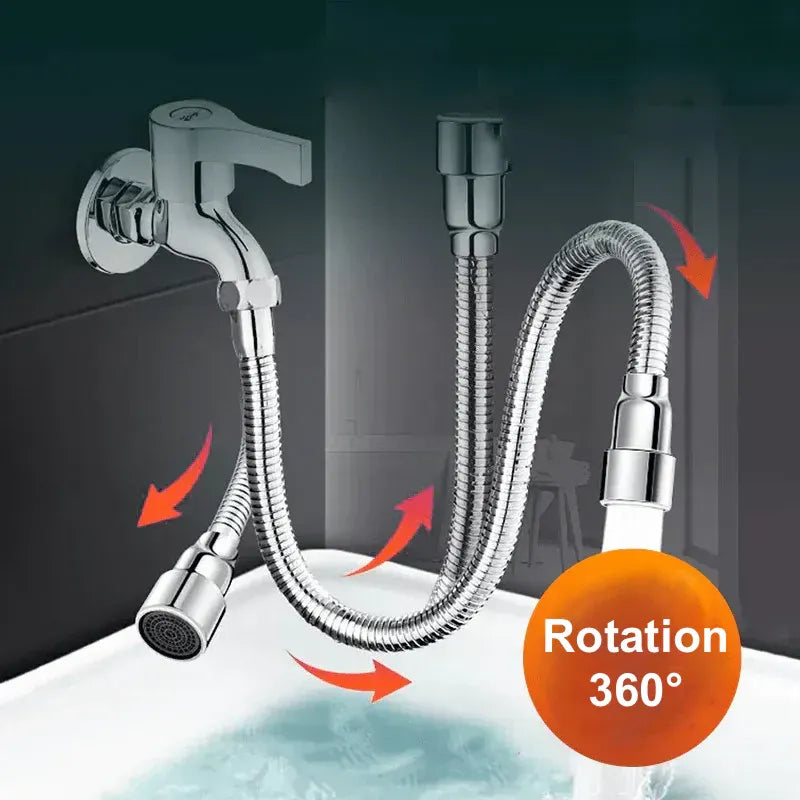 Rallonge de robinet rotative flexible avec aérateur d'eau