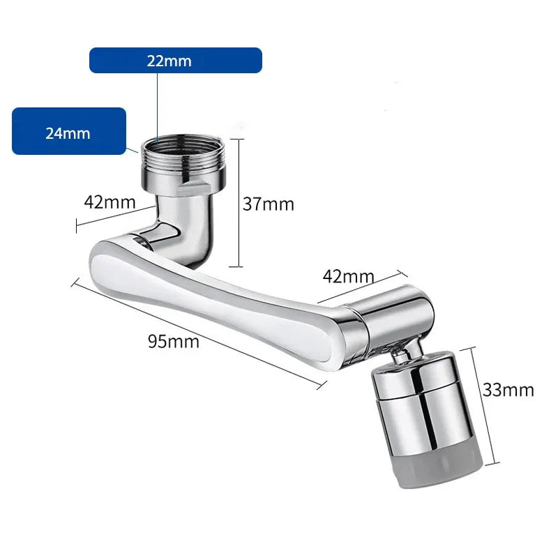 Rallonge de robinet pivotante en laiton et acier inoxydable